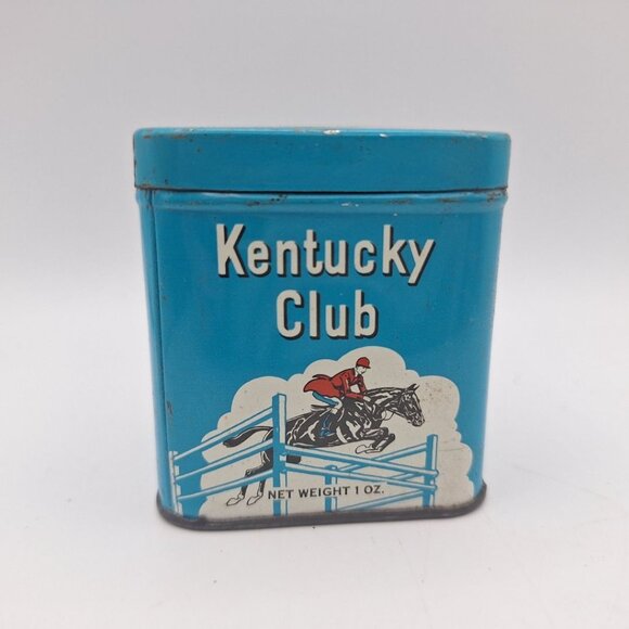 Kentucky Club Tin Blue Cube 2.5 Inch 1 oz Empty Vintage USA - Picture 2 of 7